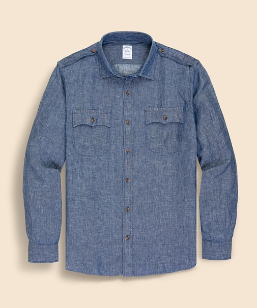 リネンツイル　ダブルポケット　シャツジャケット