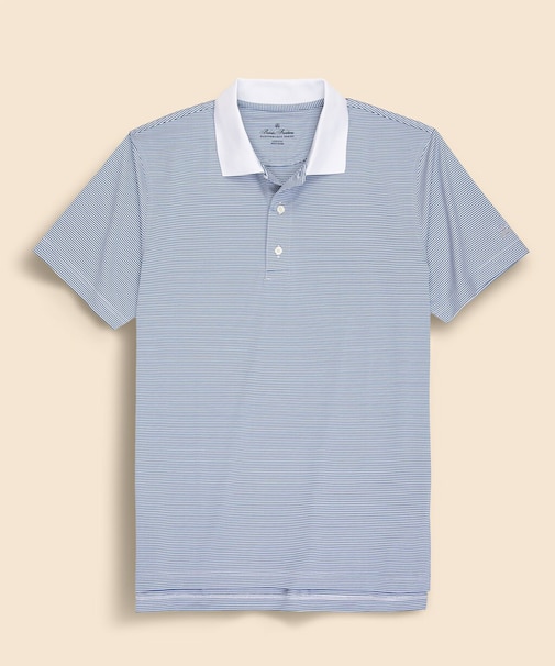 Performance Series　ポリエステルブレンド　ストレッチジャージー　マイクロストライプ　ゴルフポロシャツ