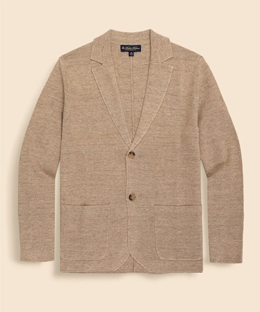 リネン/コットン　ニットジャケット