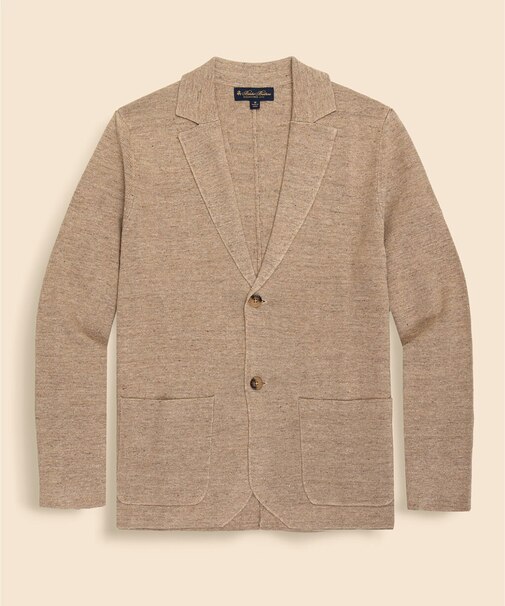 リネン/コットン　ニットジャケット