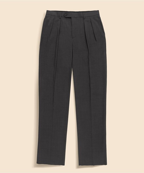 ポリエステル／ウール　プリーテッド　ウォッシャブル　トラウザーズ