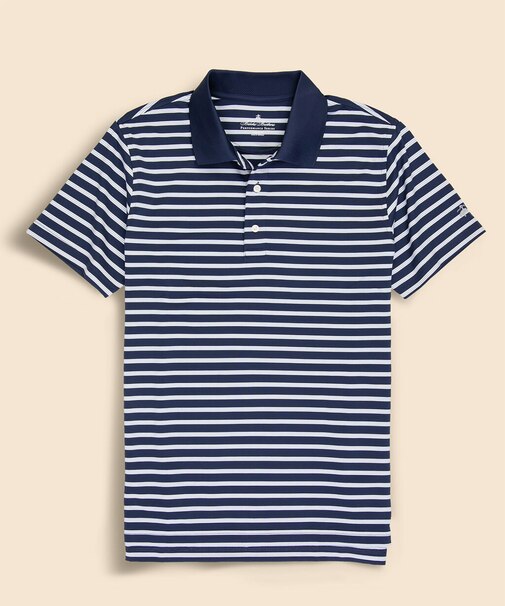 Performance Series　ポリエステルブレンド　ストレッチジャージー　BB#1ストライプ　ゴルフポロシャツ