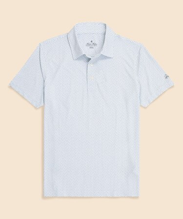 Performance Series　ポリエステルブレンド　ストレッチジャージー　メッシュプリント　ゴルフポロシャツ