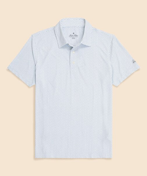 Performance Series　ポリエステルブレンド　ストレッチジャージー　メッシュプリント　ゴルフポロシャツ