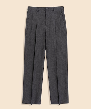 コットン／リネン　プリーテッドトラウザーズ