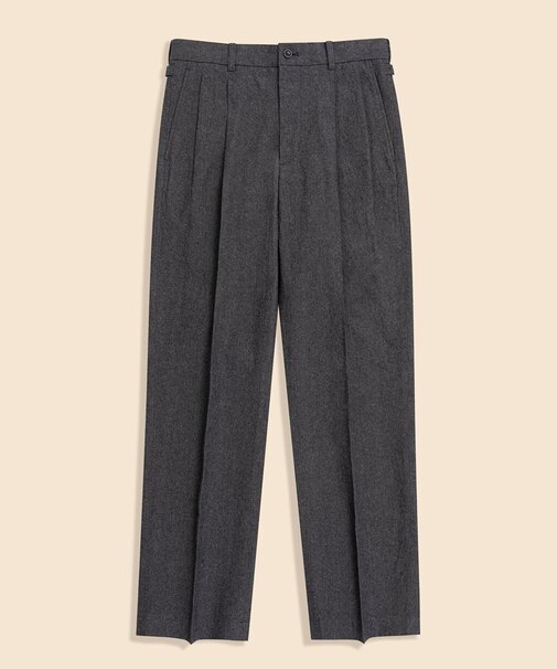 コットン／リネン　プリーテッドトラウザーズ