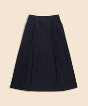 リネンブレンド　ピンストライプ　フレアスカート