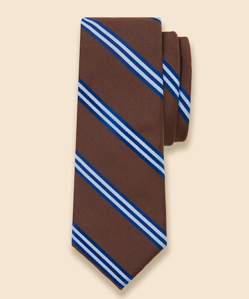 シルク　サテン　BB#1ストライプ　レップタイ