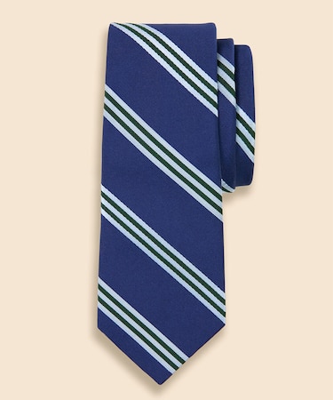 シルク　サテン　BB#1ストライプ　レップタイ