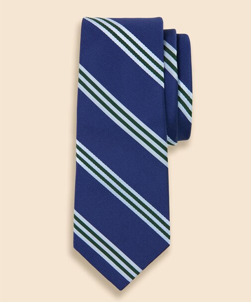 シルク　サテン　BB#1ストライプ　レップタイ