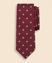 シルク　スクエア×フラワー　ジャカードタイ