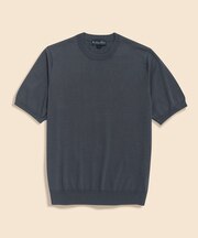 コットン／シルク　クルーネック　ショートスリーブセーター