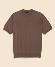 コットン／シルク　クルーネック　ショートスリーブセーター