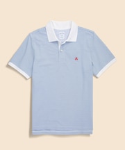 コットン　ストレッチピケ　GFロゴ　フィーダーストライプ　ポロシャツ　Slim Fit