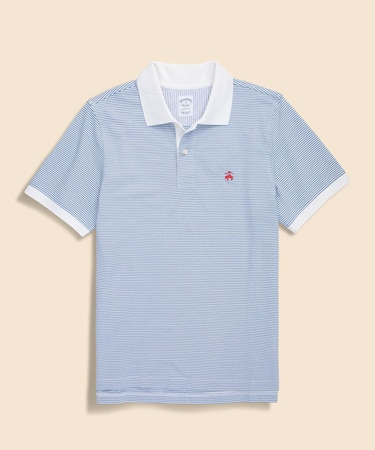 コットン　ストレッチピケ　GFロゴ　フィーダーストライプ　ポロシャツ　Slim Fit