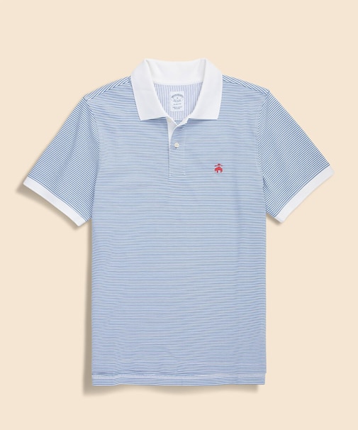 コットン　ストレッチピケ　GFロゴ　フィーダーストライプ　ポロシャツ　Slim Fit