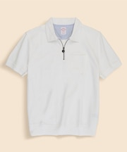 スウェードコットン　ハーフジップ　ポロシャツ