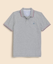 コットン　ストレッチピケ　GFロゴ　ティップド　ポロシャツ　Slim Fit