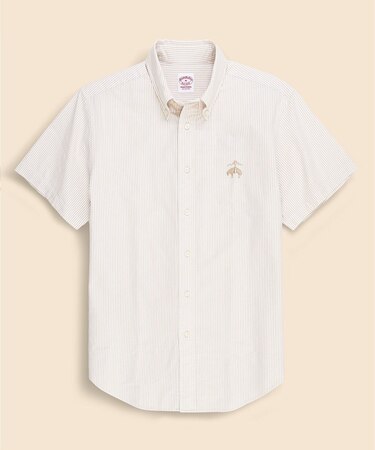 ◆オンラインストア限定◆ コットン　ビッグGFロゴ　シアサッカー　ショートスリーブ　カジュアルシャツ　Traditional Fit