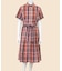 コットン／リネン　マドラスチェック　ショートスリーブシャツワンピース