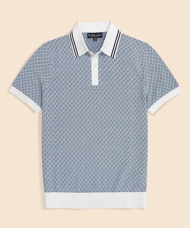 スーピマコットン ダイヤモンドテキスチャード ショートスリーブ ポロセーター