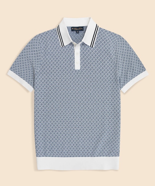 スーピマコットン ダイヤモンドテキスチャード ショートスリーブ ポロセーター