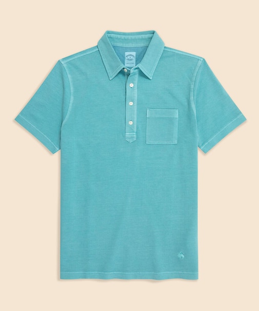 コットンストレッチピケ GFロゴ ガーメントダイ ポロシャツ