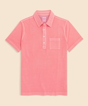 コットンストレッチピケ　GFロゴ　ガーメントダイ　ポロシャツ