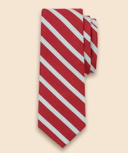 シルク/コットン サテン BB#1ミニストライプ レップタイ