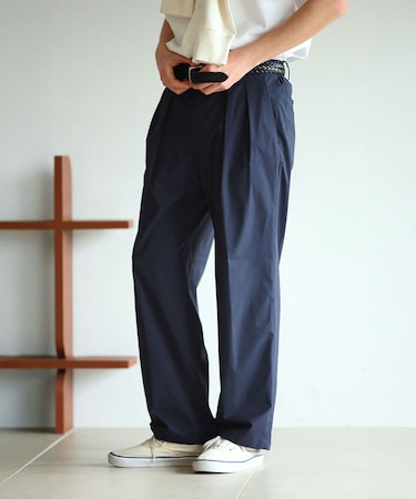 ◆オンラインストア限定◆ ポリエステルブレンド ウォッシャブル プリーテッド トラウザーズ