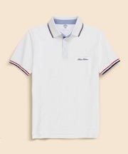 コットンストレッチピケ　スクリプトエンブロイダリー　ティップド　ポロシャツ　Slim Fit