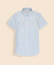 ストレッチコットン　GFロゴ　ショートスリーブ　ストライプシャツ　Fitted Fit