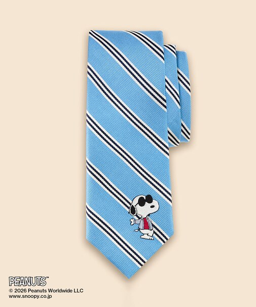 Brooks Brothers × PEANUTS　シルク　スヌーピー＆ウッドストック　ミニ＃BB1ストライプ　レップタイ