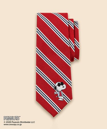 Brooks Brothers × PEANUTS　シルク　スヌーピー＆ウッドストック　ミニ＃BB1ストライプ　レップタイ