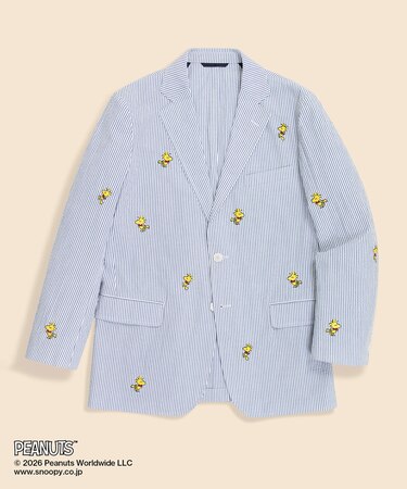 Brooks Brothers × PEANUTS シアサッカー ウッドストックエンブロイダリー 段返り3釦ジャケット Traditional
