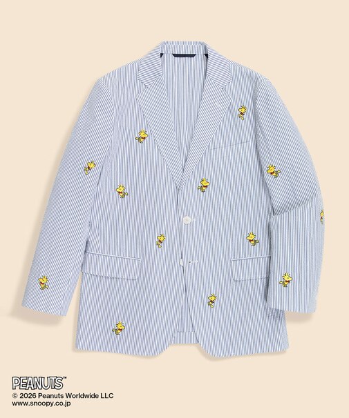 Brooks Brothers × PEANUTS シアサッカー ウッドストックエンブロイダリー 段返り3釦ジャケット Traditional