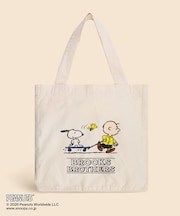 Brooks Brothers × PEANUTS　コットンキャンバス　スヌーピー＆チャーリー・ブラウンプリント　トートバッグ
