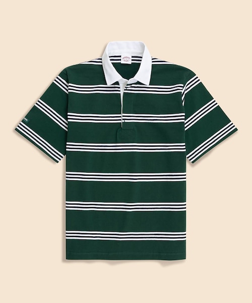 【タグ、スペアボタン付き】Casablanca ポロシャツ ホワイト/グリーン Casablanca（カサブランカ）の「Laurel Classic Polo Shirt