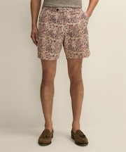 コットン　ブロックプリントパターン　ペイズリー　7inショーツ