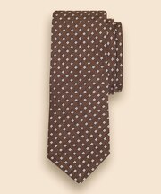 リネン／シルク　メランジ　スモールフラワーモチーフタイ