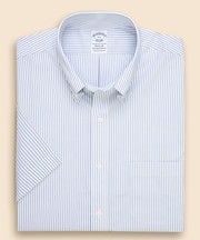ストレッチブロードクロス　ストライプ　ショートスリーブ　ドレスシャツ　Regular Fit