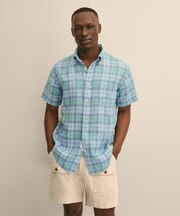 アイリッシュリネン　シーズナルパターン　ショートスリーブ　スポーツシャツ　Regular Fit