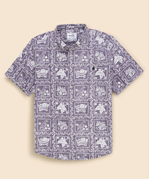 Brooks Brothers×Reyn Spooner　コットン／ポリエステル　ボタンダウン　アロハシャツ