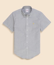 コットン／ペーパーヤーン　GFロゴ　ストライプ　ショートスリーブ　カジュアルシャツ　Traditional Fit
