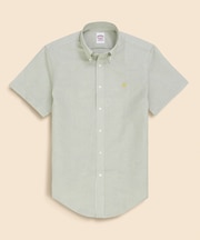 コットン／ペーパーヤーン　GFロゴ　ストライプ　ショートスリーブ　カジュアルシャツ　Traditional Fit
