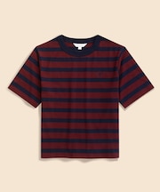 【Double B Collection】 コットン BBロゴ マリナーストライプ ヘビーウェイトTシャツ