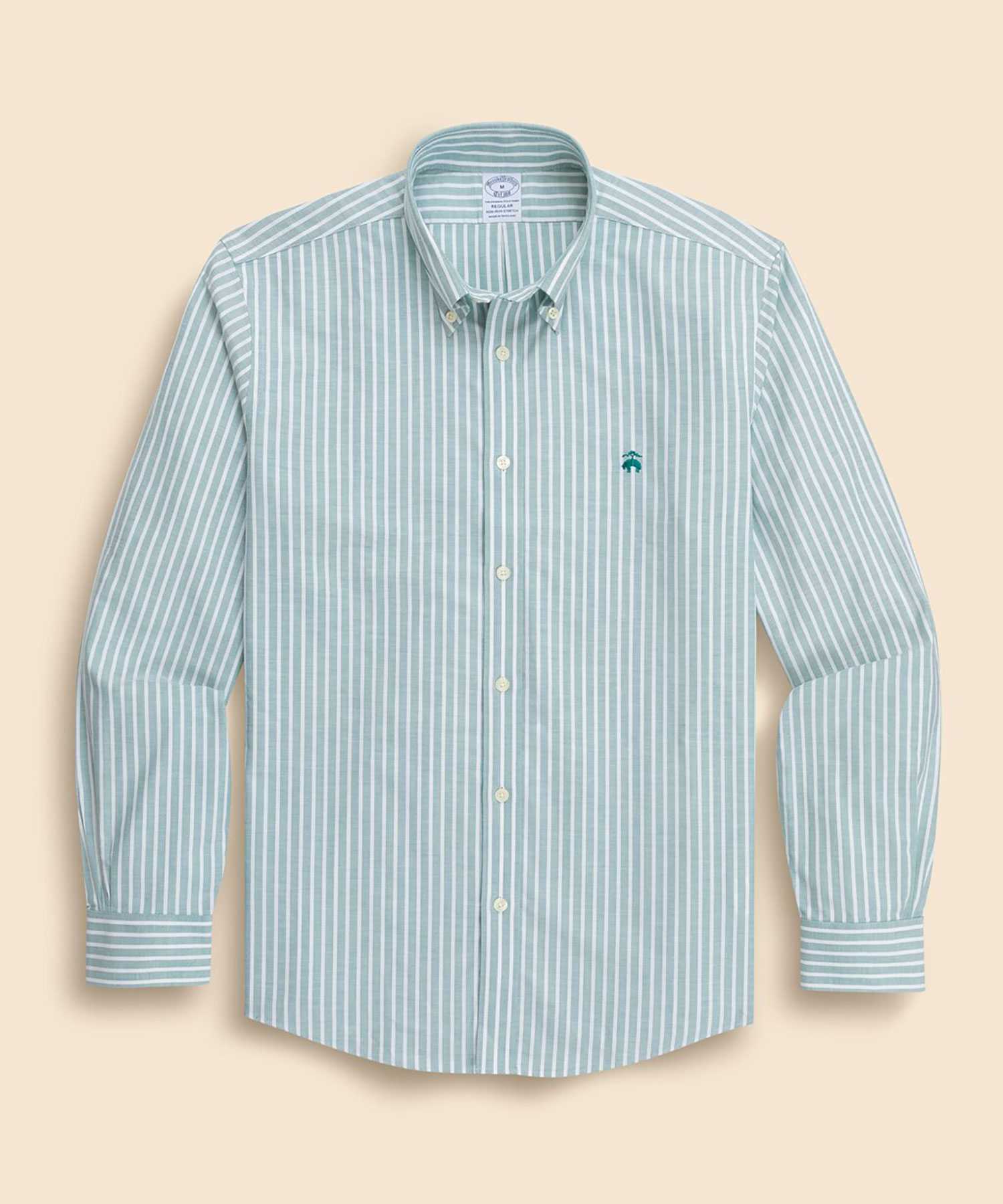 ノンアイロン ストレッチオックスフォード GFロゴ ストライプ カジュアルシャツ Regular Fit