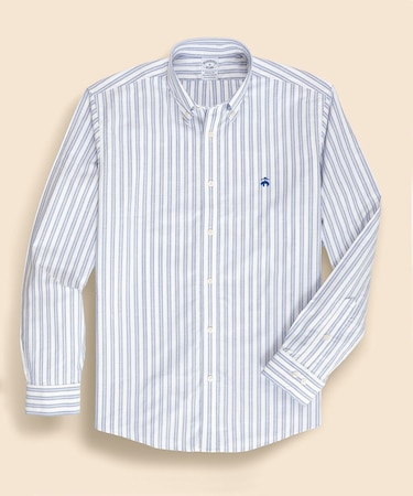 ノンアイロン ストレッチオックスフォード GFロゴ ストライプ カジュアルシャツ Regular Fit