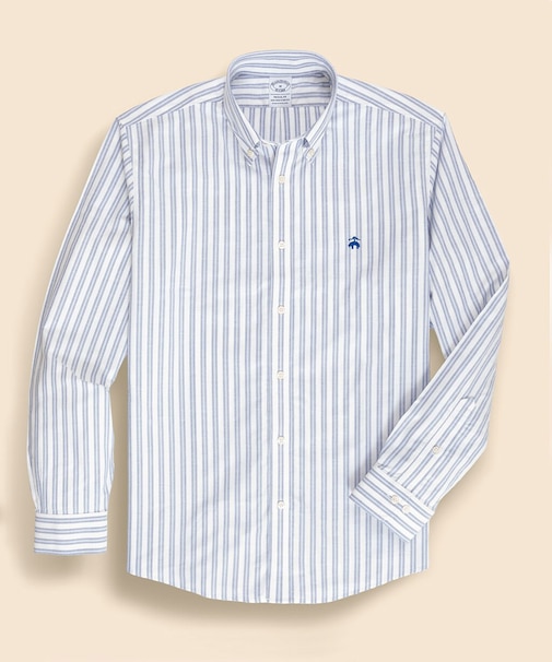 ノンアイロン ストレッチオックスフォード GFロゴ ストライプ カジュアルシャツ Regular Fit