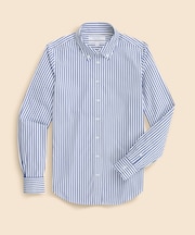 ノンアイロン　スーピマコットンストレッチ　ベンガルストライプ　ボタンダウンシャツ　Classic Fit